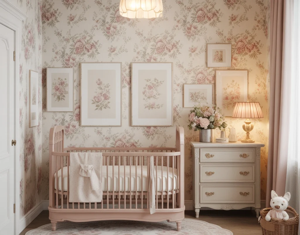 Use Vintage Floral Patterns for a Romantic Nursery Look
