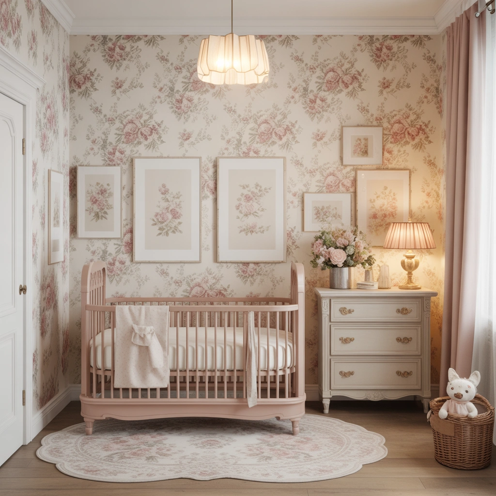 Use Vintage Floral Patterns for a Romantic Nursery Look