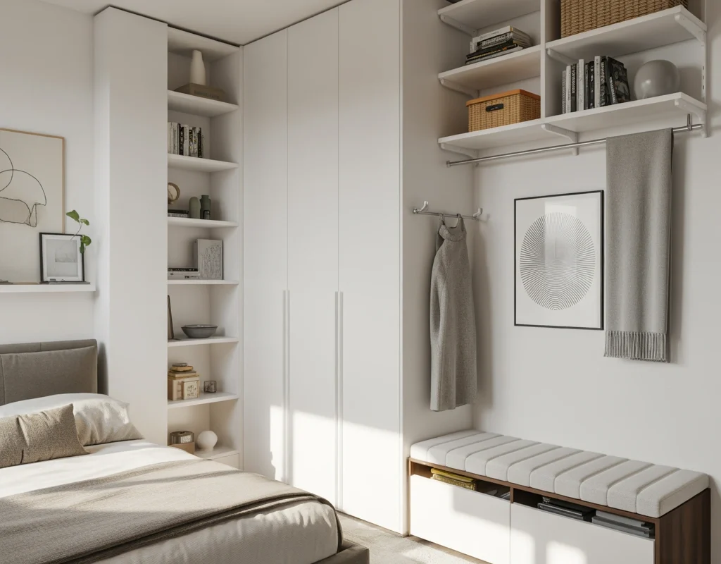 Use White Storage Solutions for a Clean Bedroom Look