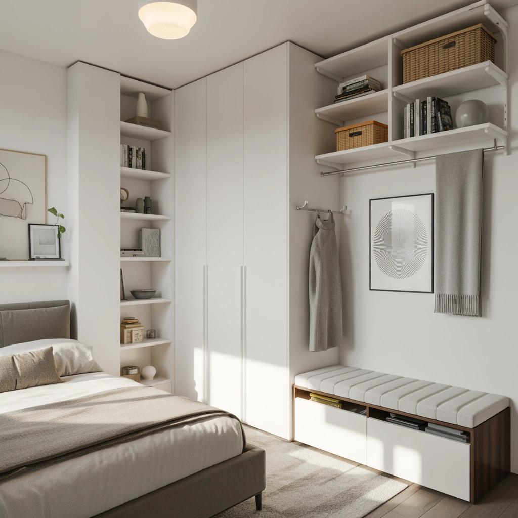 Use White Storage Solutions for a Clean Bedroom Look