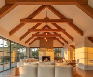Use Wooden Ceiling Beams for Warmth