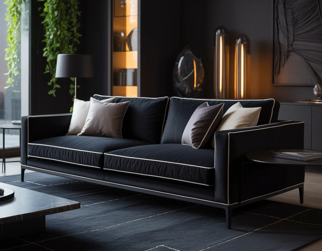 Use a Black Sofa as the Main Statement Piece
