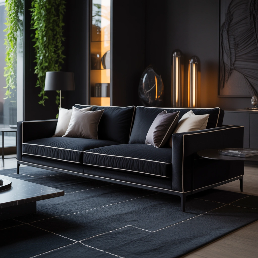Use a Black Sofa as the Main Statement Piece