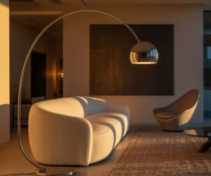 Use a Chrome Floor Lamp as a Sculptural Statement