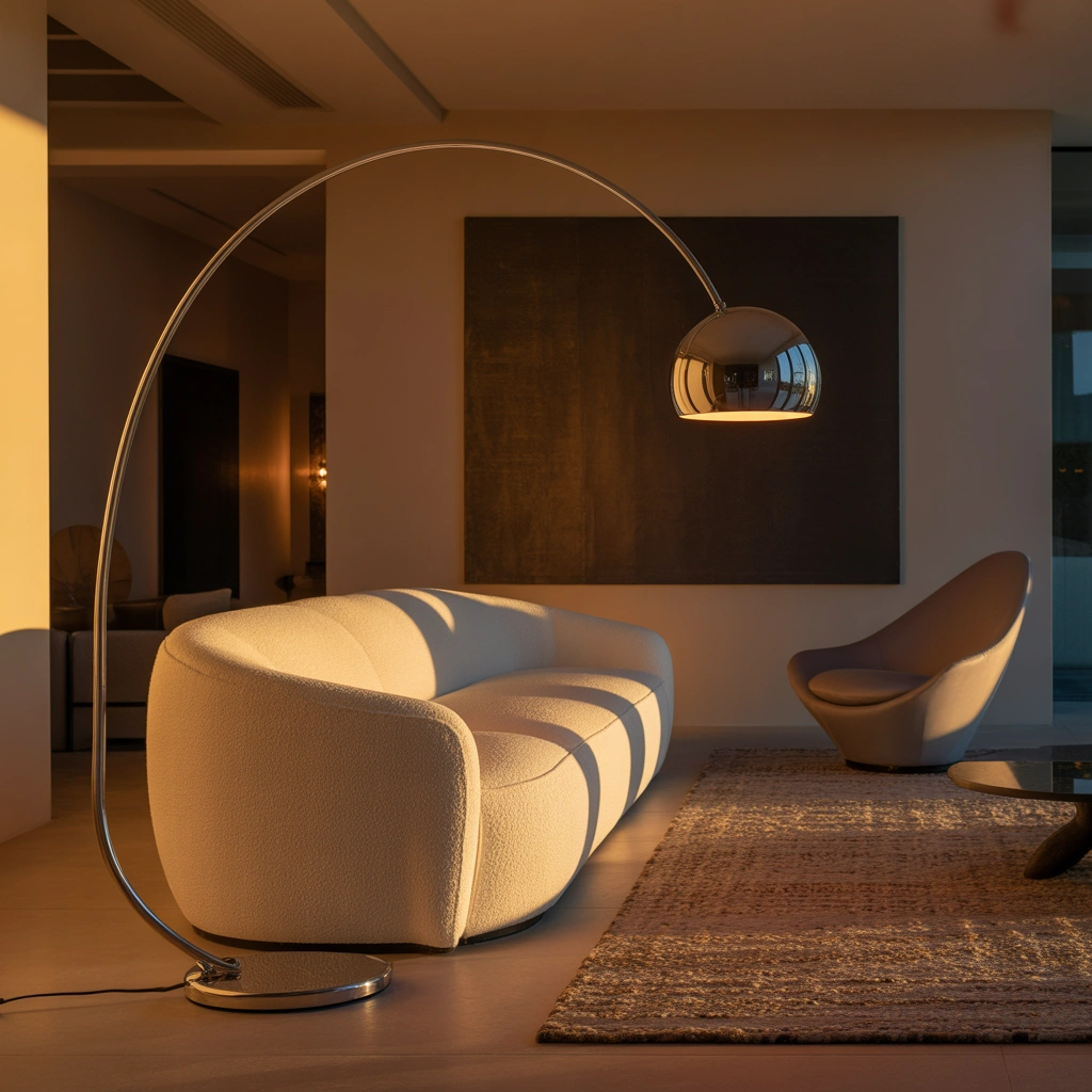 Use a Chrome Floor Lamp as a Sculptural Statement