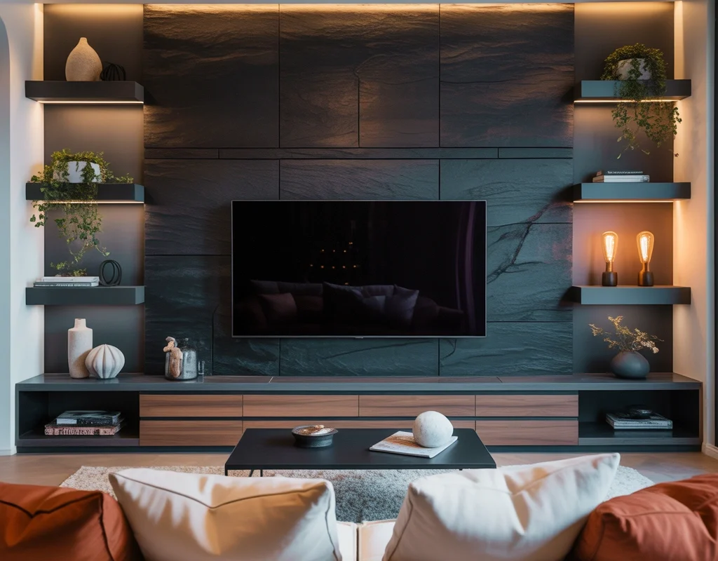 Use a Dark Accent Wall Behind the TV