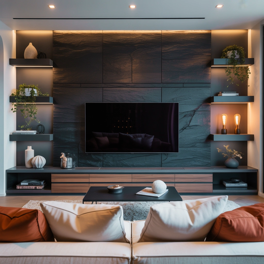 Use a Dark Accent Wall Behind the TV