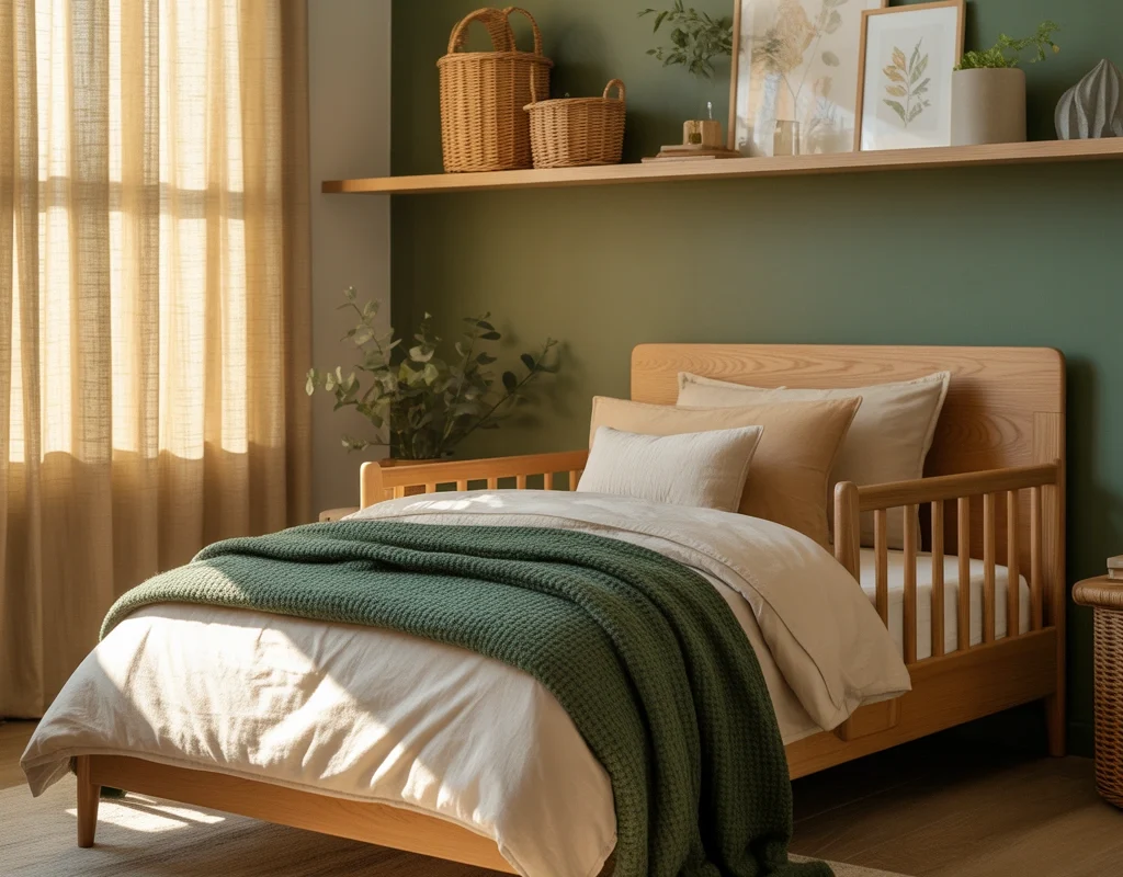 Use a Green and Natural Wood Color Palette