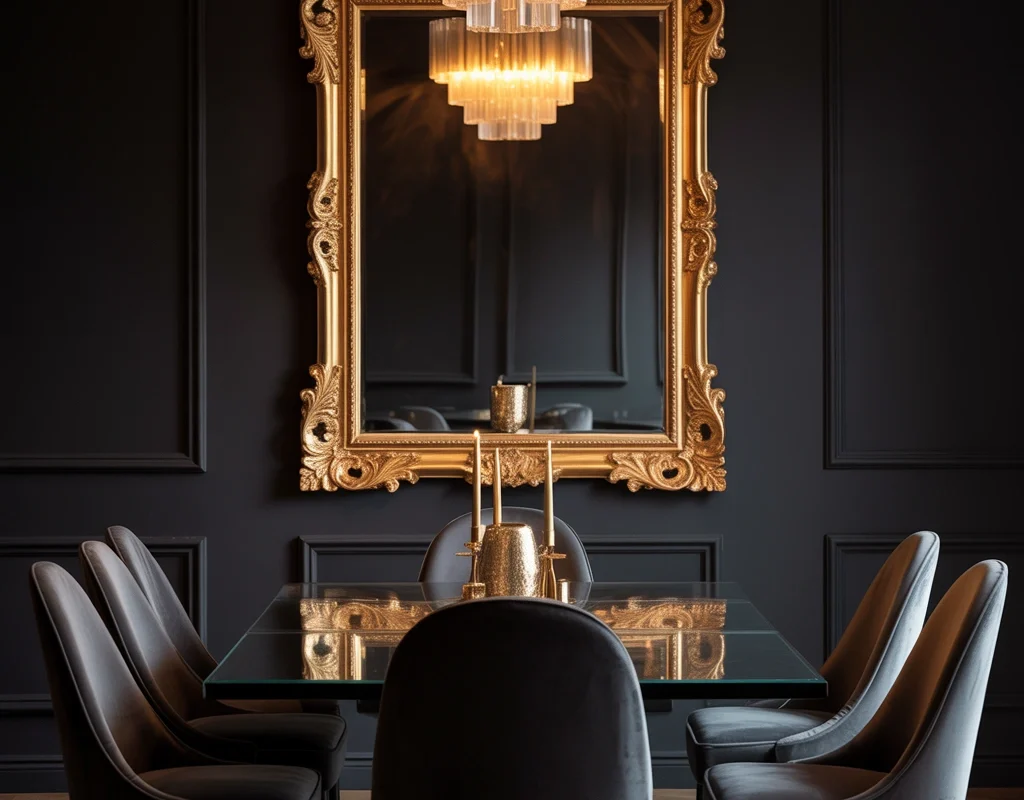 Use a Large Gold Framed Mirror