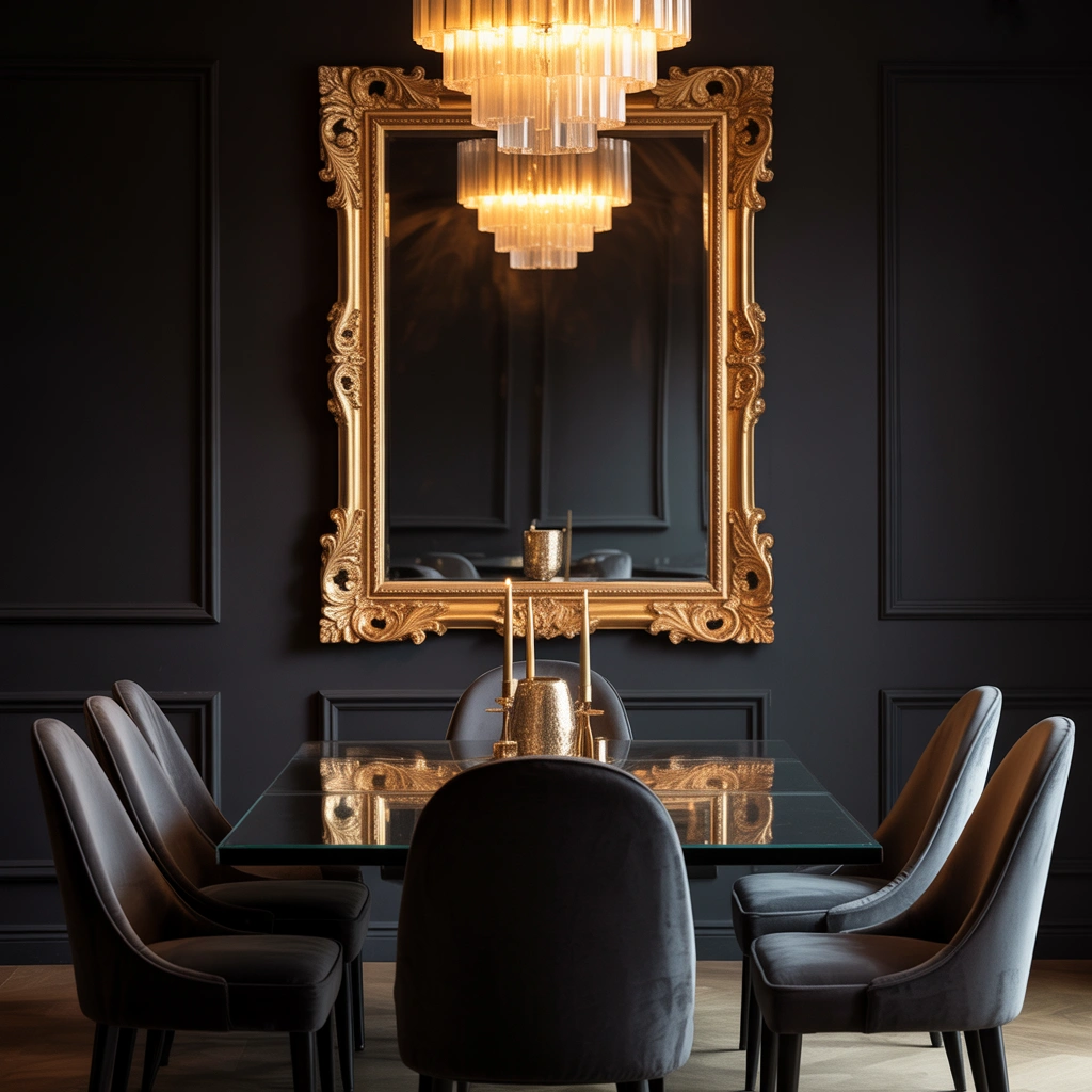Use a Large Gold Framed Mirror