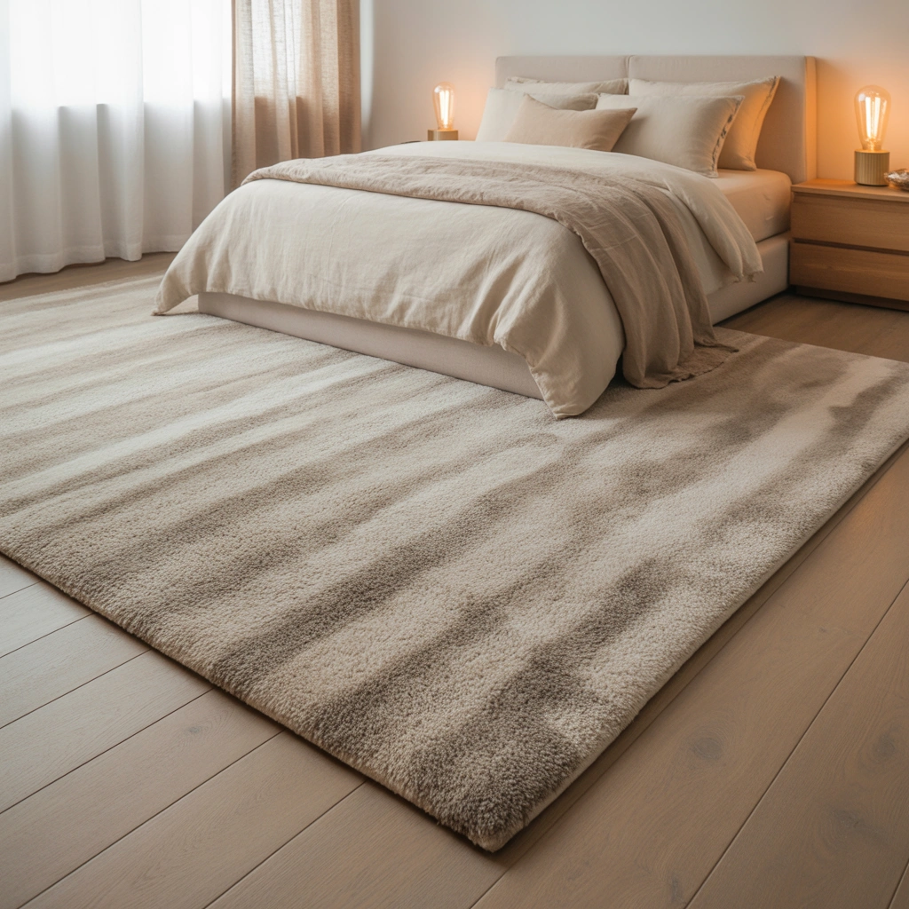 Use a Large Neutral Area Rug