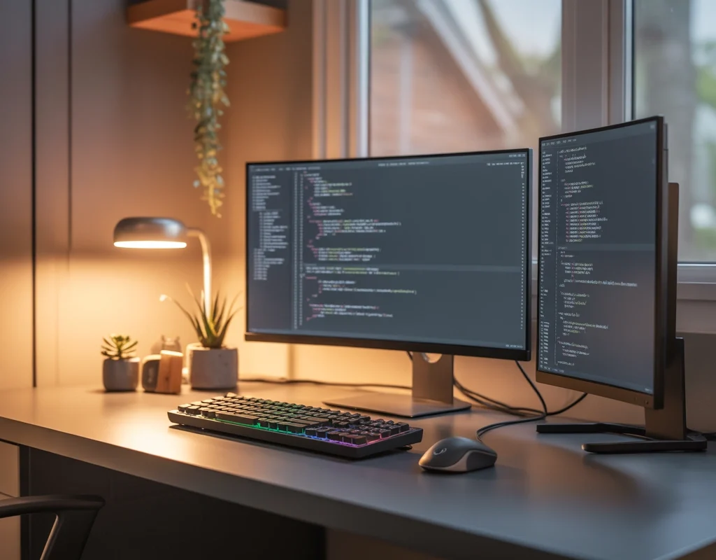 Vertical Dual Monitor Setup for Writers and Developers