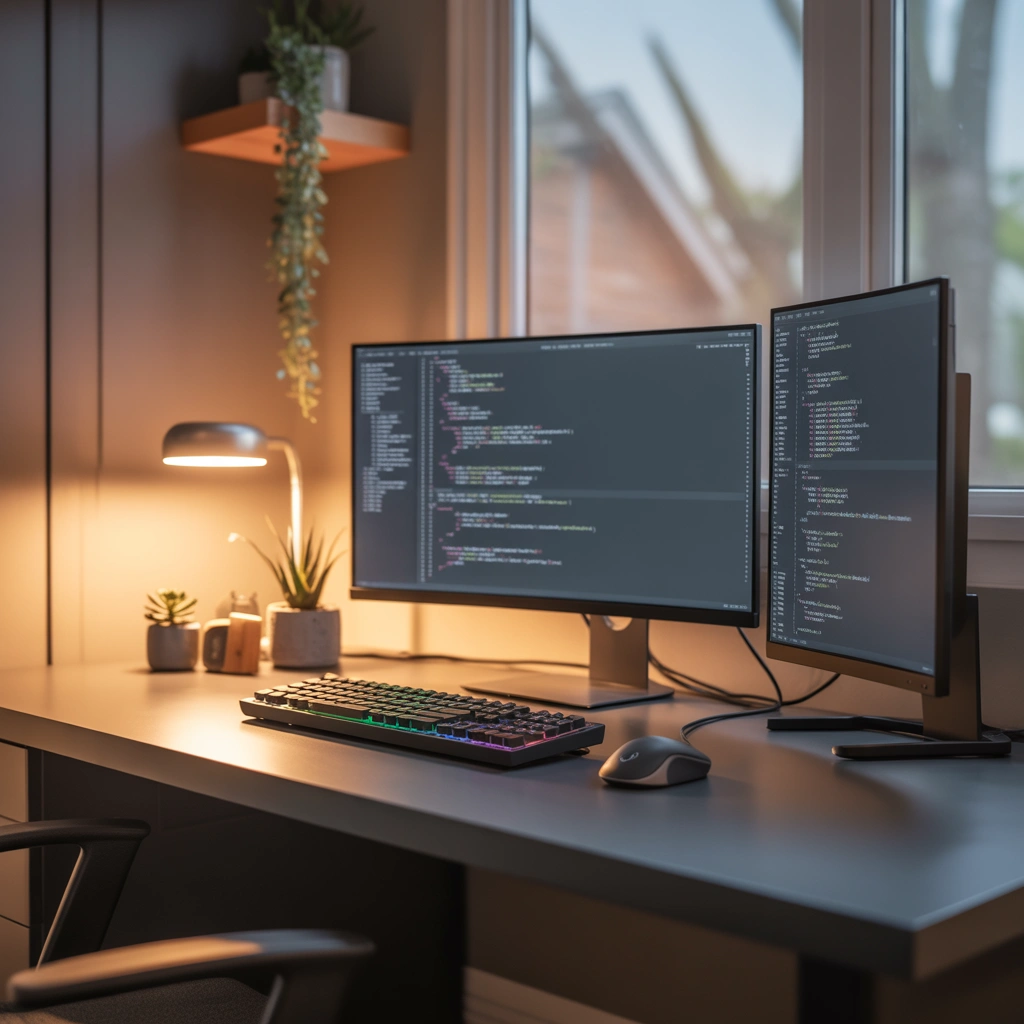 Vertical Dual Monitor Setup for Writers and Developers