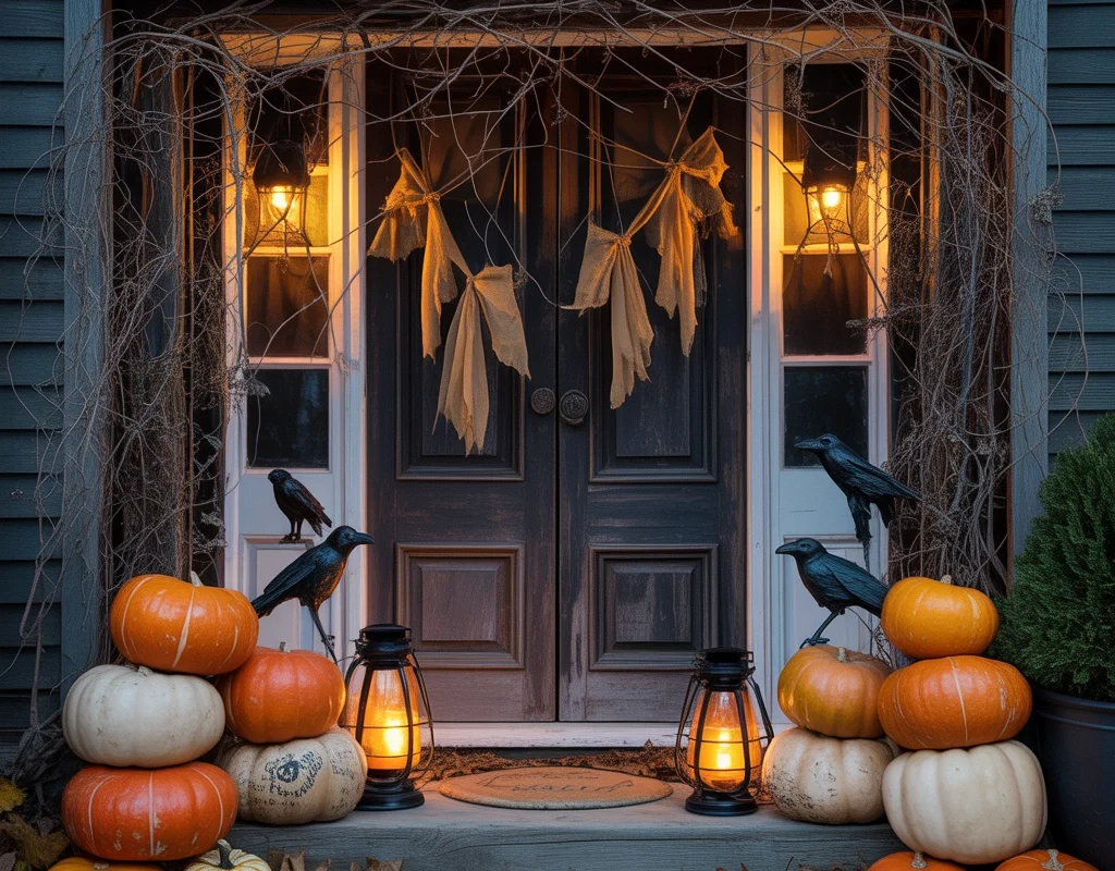 Vintage Halloween Door Display