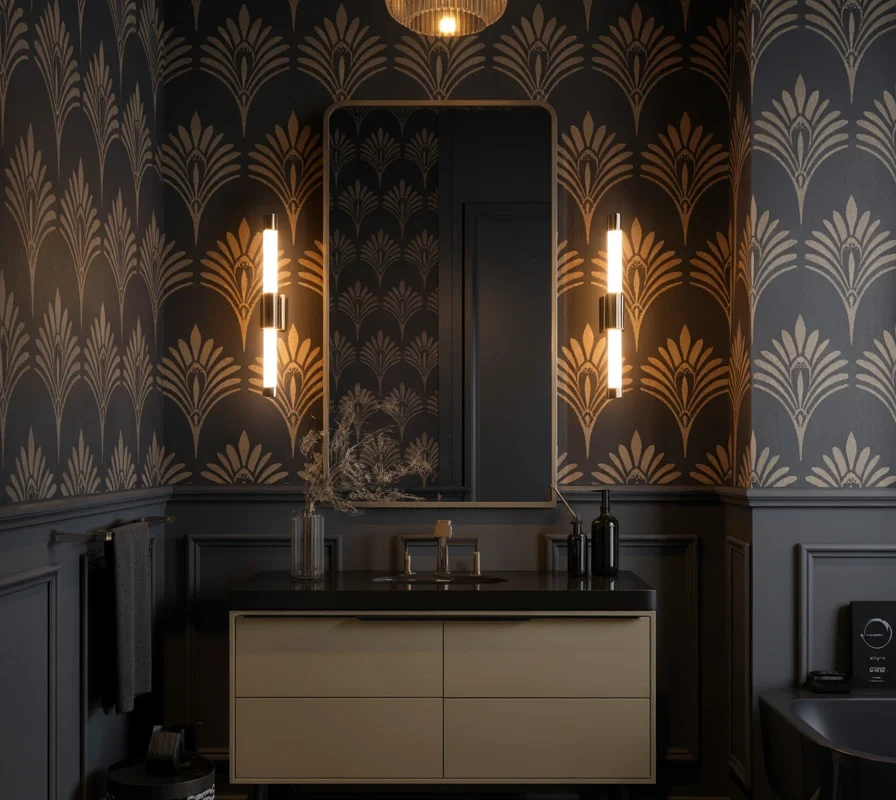 Add Black and Gold Wallpaper for an Affordable Transformation