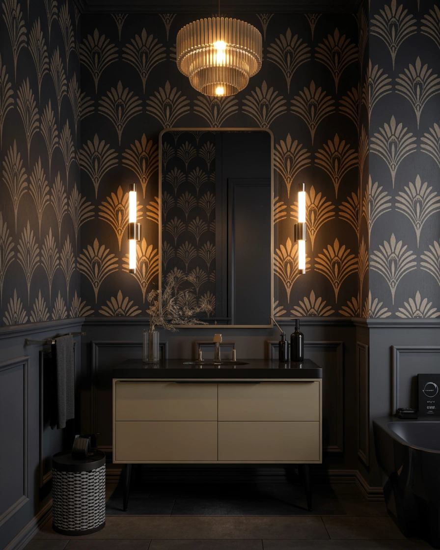 Add Black and Gold Wallpaper for an Affordable Transformation