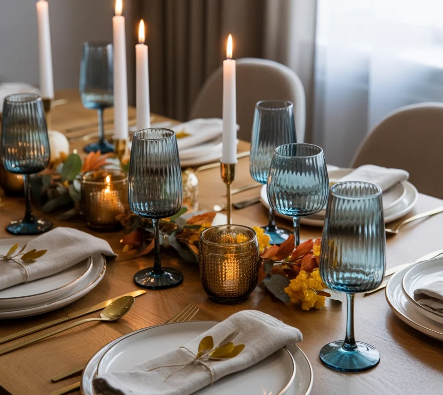 Add Blue Glassware for a Sophisticated Table Setting