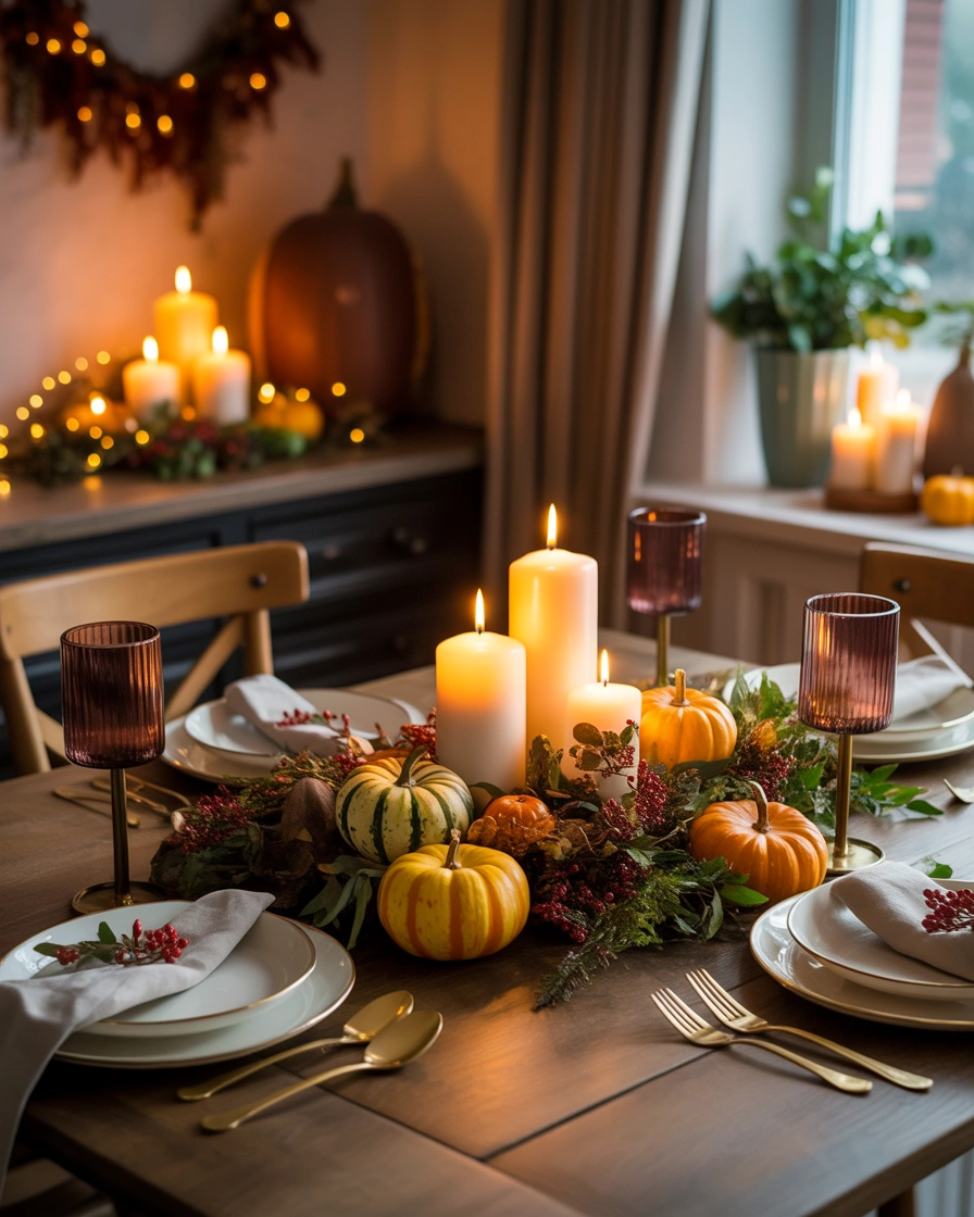 Add Cozy Candlelight for a Warm Thanksgiving Dinner Atmosphere