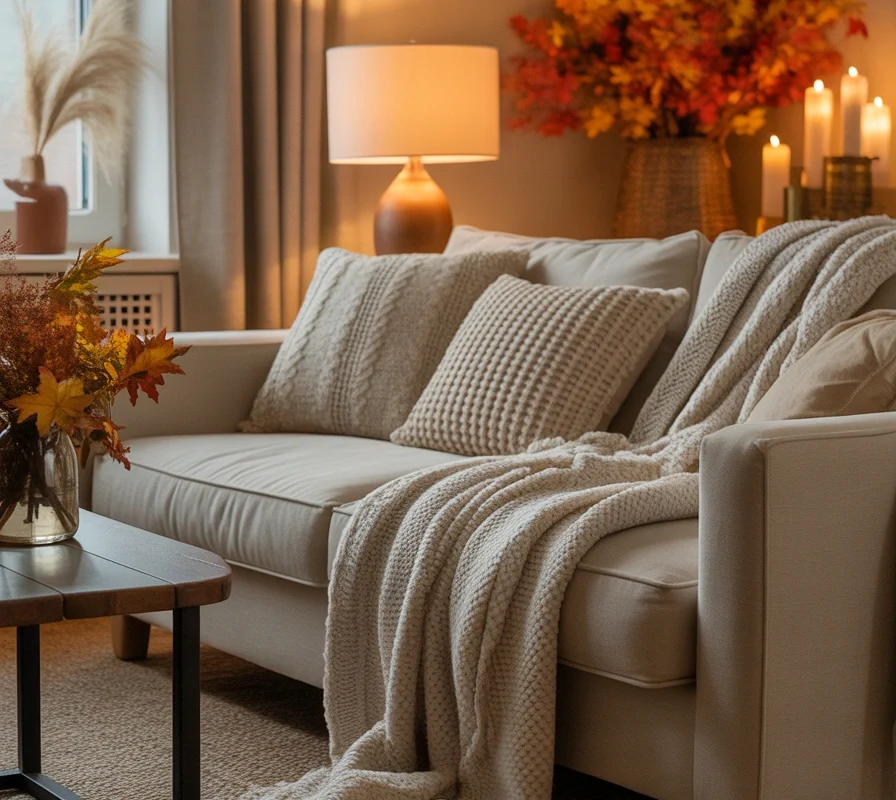 Add Cozy Thanksgiving Throw Blankets and Textured Layers