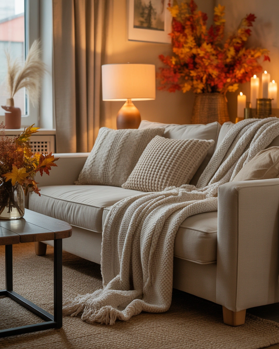 Add Cozy Thanksgiving Throw Blankets and Textured Layers