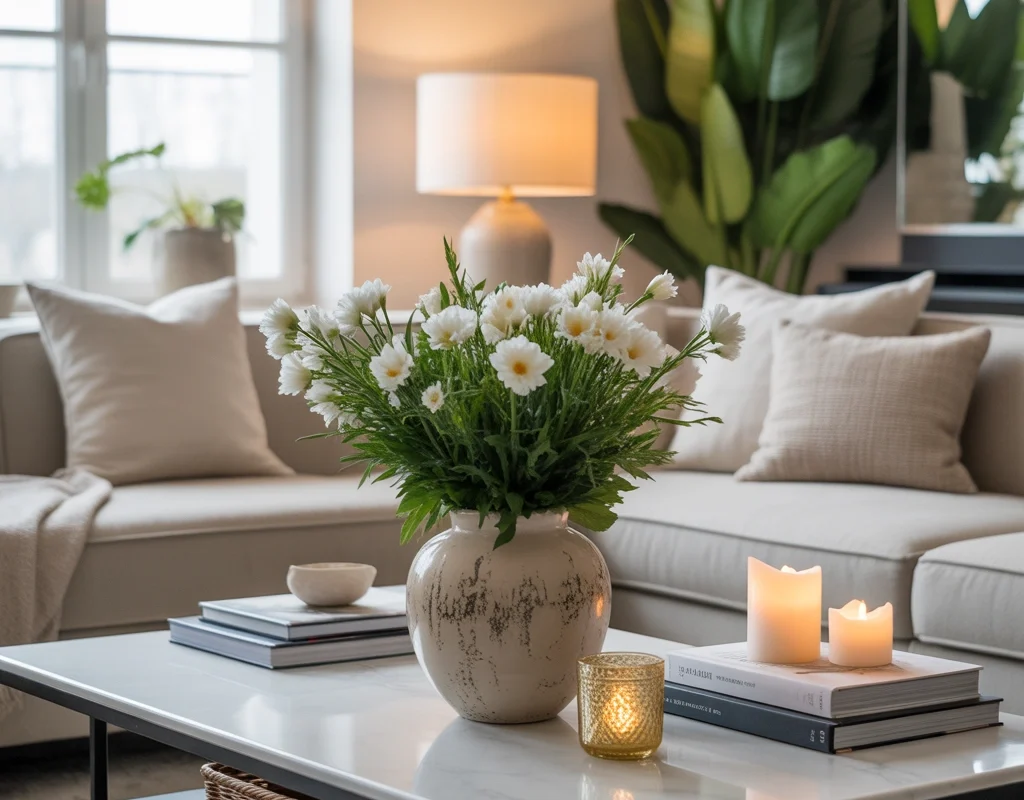 Add Fresh Flowers to Bring Life and Color to Your Living Room Table
