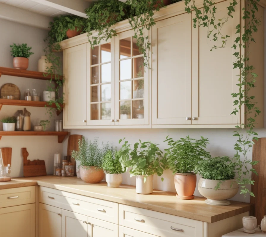 Add Greenery And Plants For A Fresh Kitchen Look