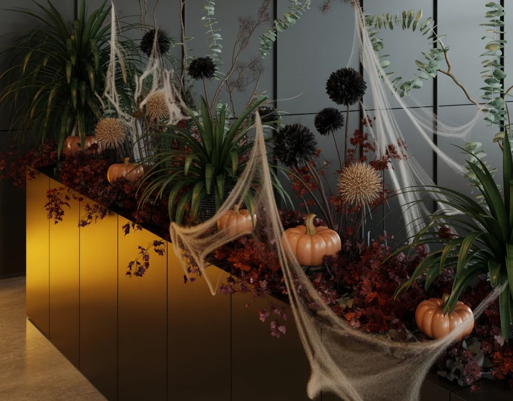 Add Halloween Themed Office Plants and Floral Decorations