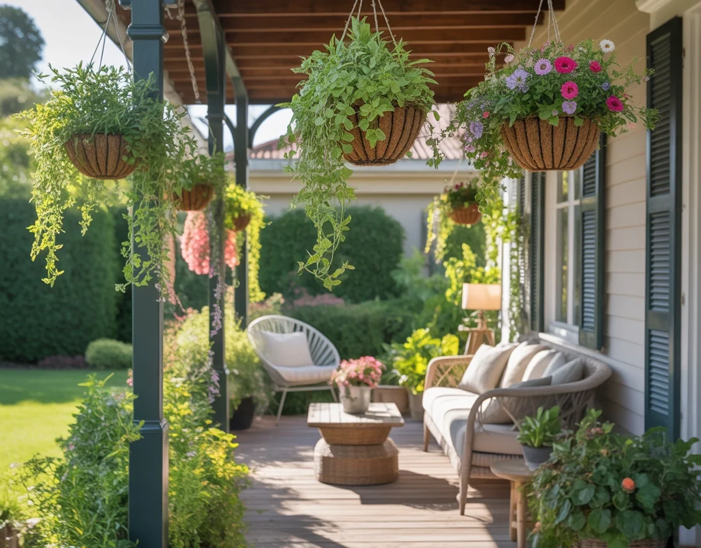 Add Hanging Plants to Create a Floating Garden Effect