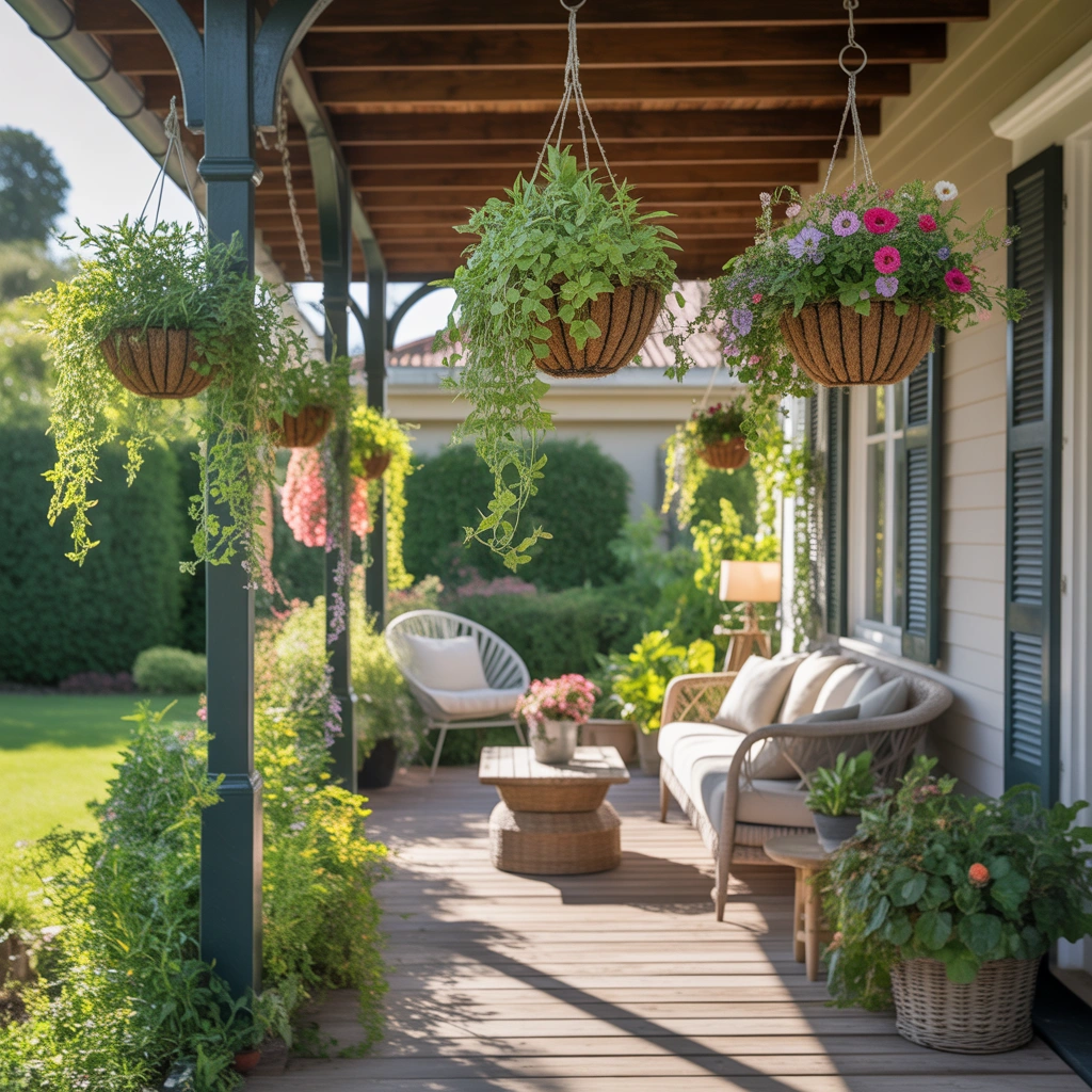 Add Hanging Plants to Create a Floating Garden Effect