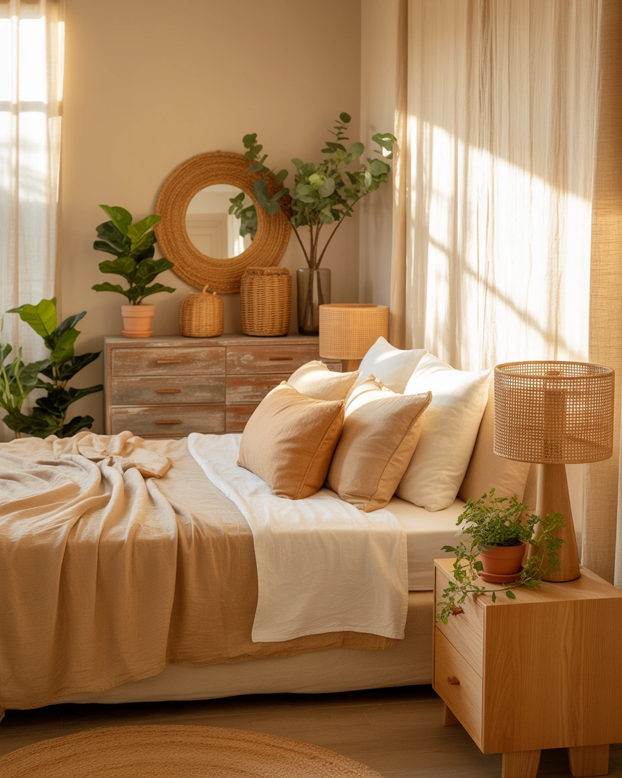 Add Natural Elements for a Relaxing Bedroom Atmosphere