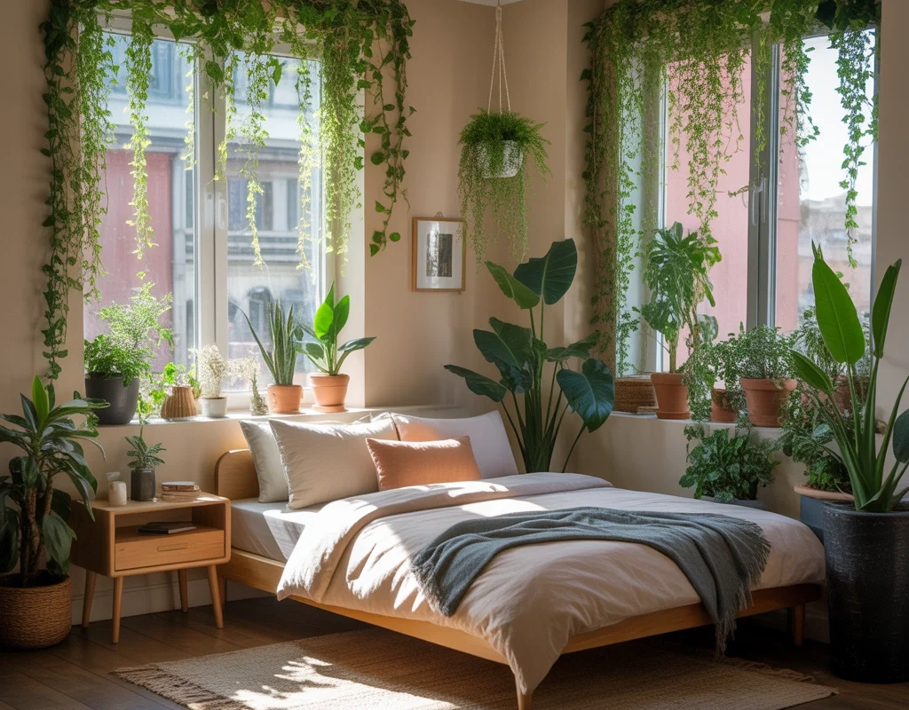 Add Plants for a Fresh and Relaxing Bedroom Atmosphere