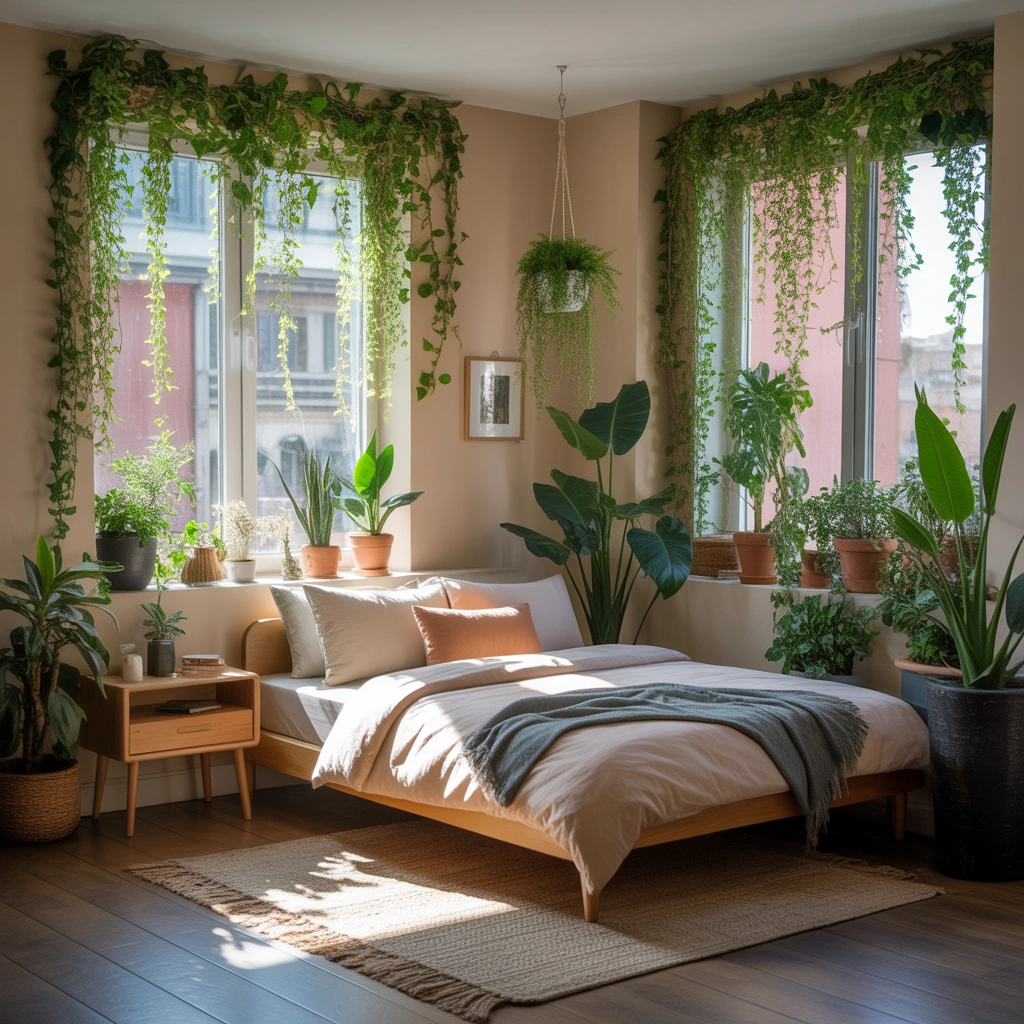 Add Plants for a Fresh and Relaxing Bedroom Atmosphere