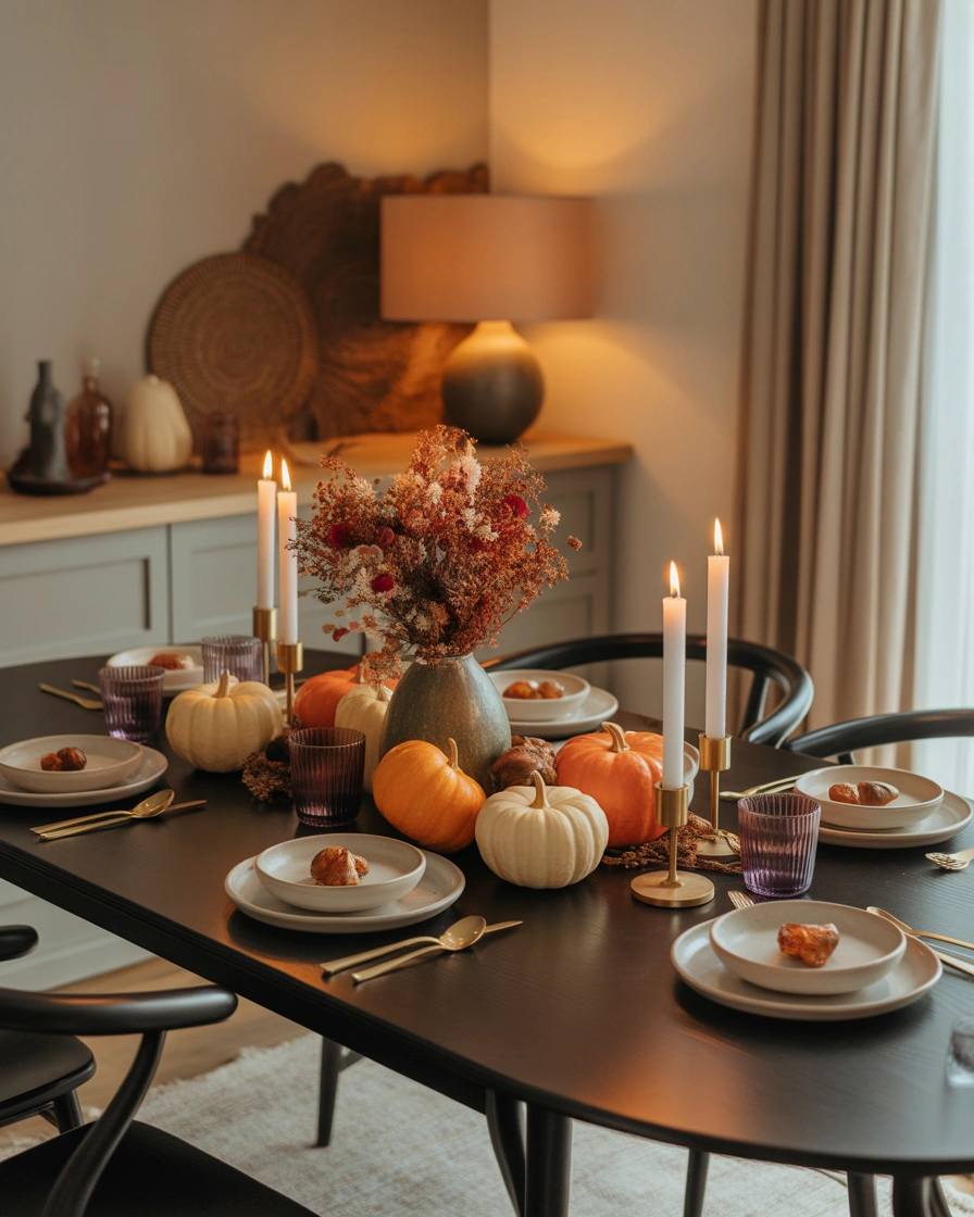 Add Seasonal Decorations to Refresh Your Black Table
