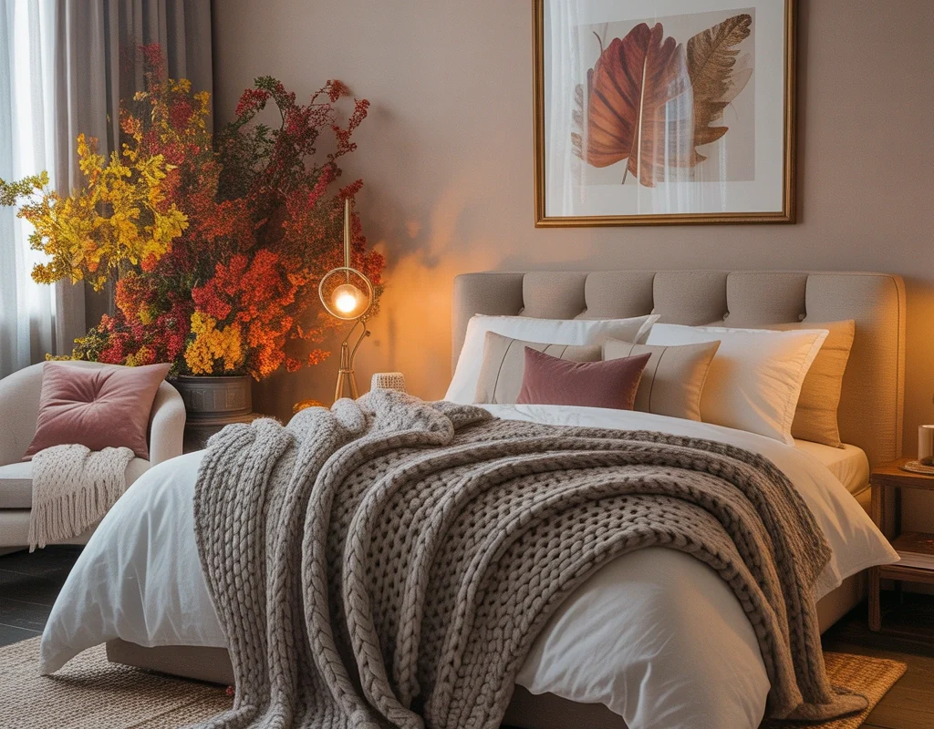 Add Seasonal Throw Blankets and Cozy Layers