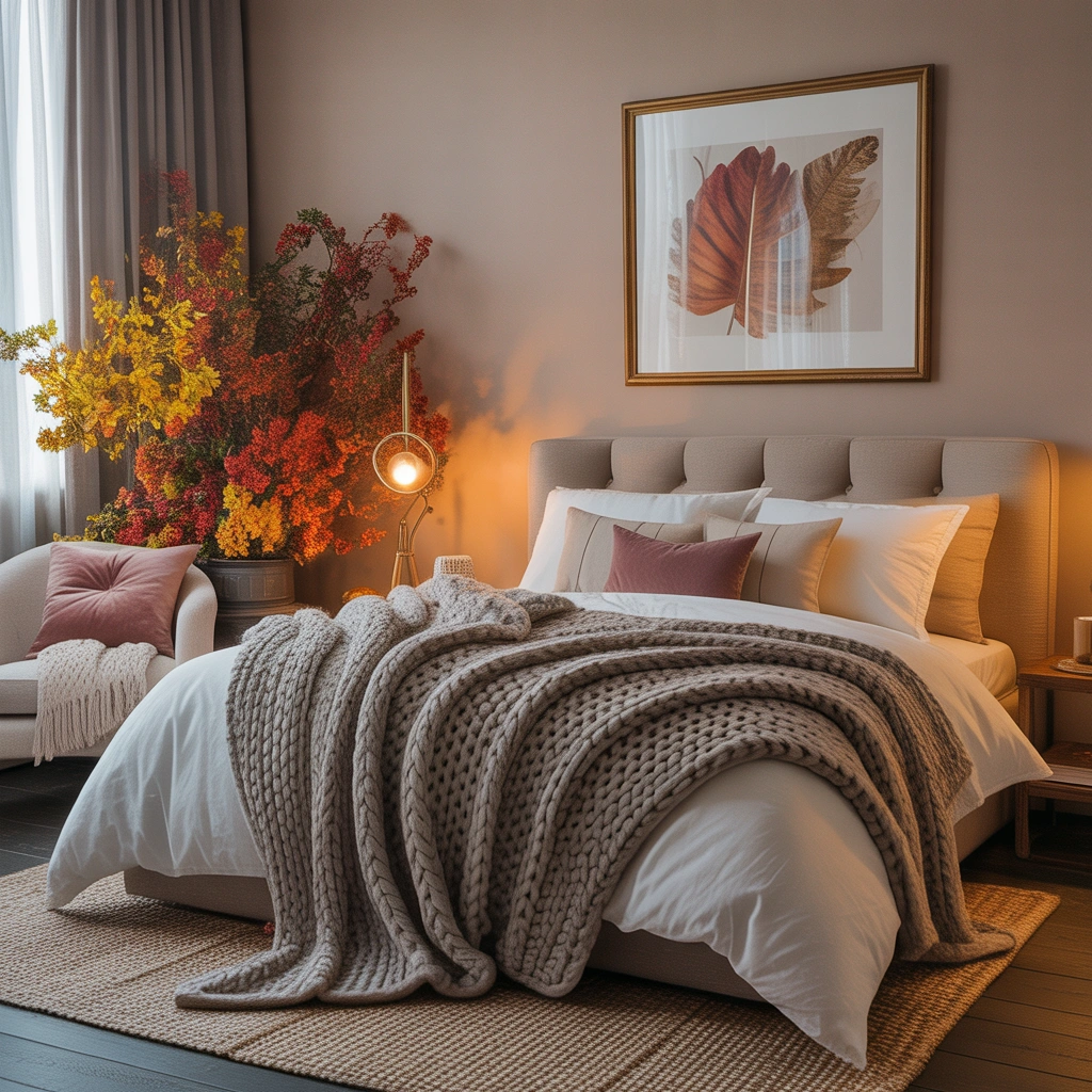 Add Seasonal Throw Blankets and Cozy Layers