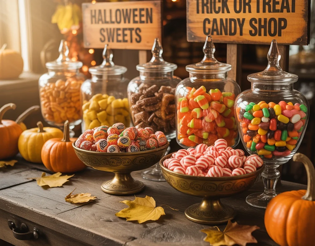 Add Vintage Halloween Candy Decorations and Classic Treat Displays