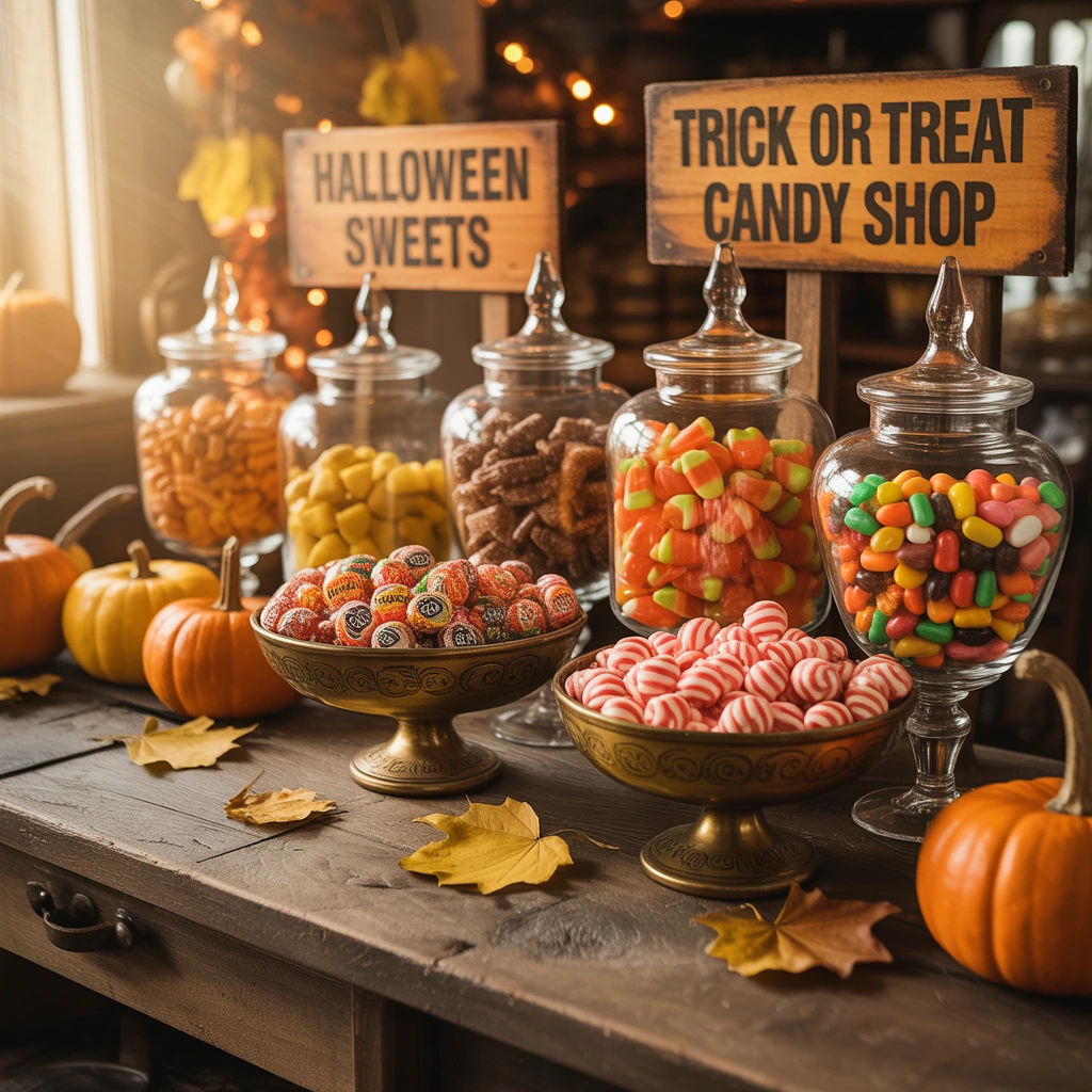 Add Vintage Halloween Candy Decorations and Classic Treat Displays
