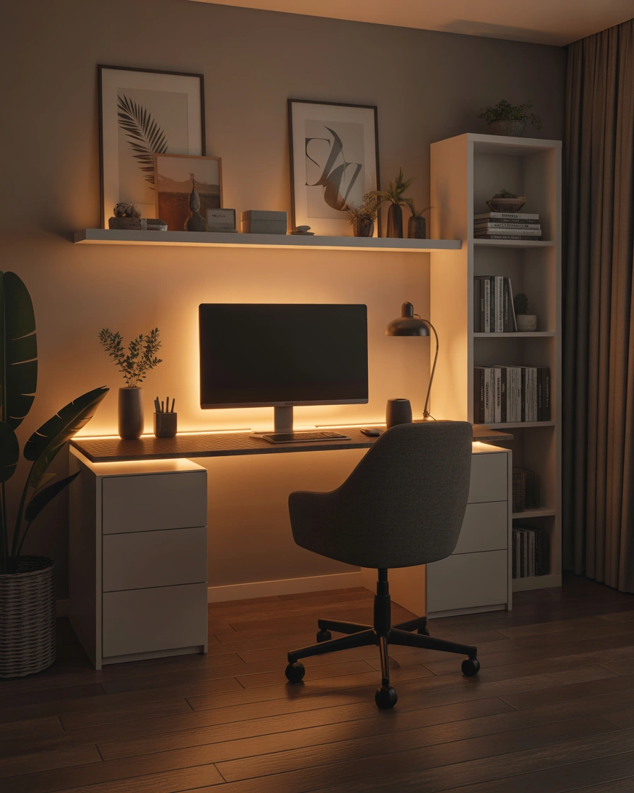 Add Warm Ambient Lighting to Make Your Office More Comfortable