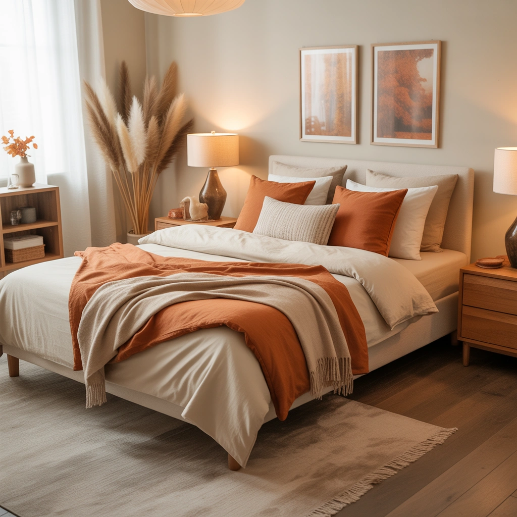 Add Warm Fall Color Palettes to Your Bedroom