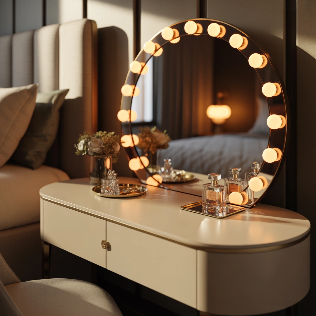 Add Warm Lighting Around Your Dressing Table
