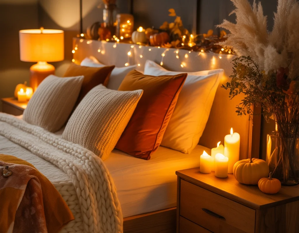 Add Warm Lighting for a Relaxing Autumn Mood