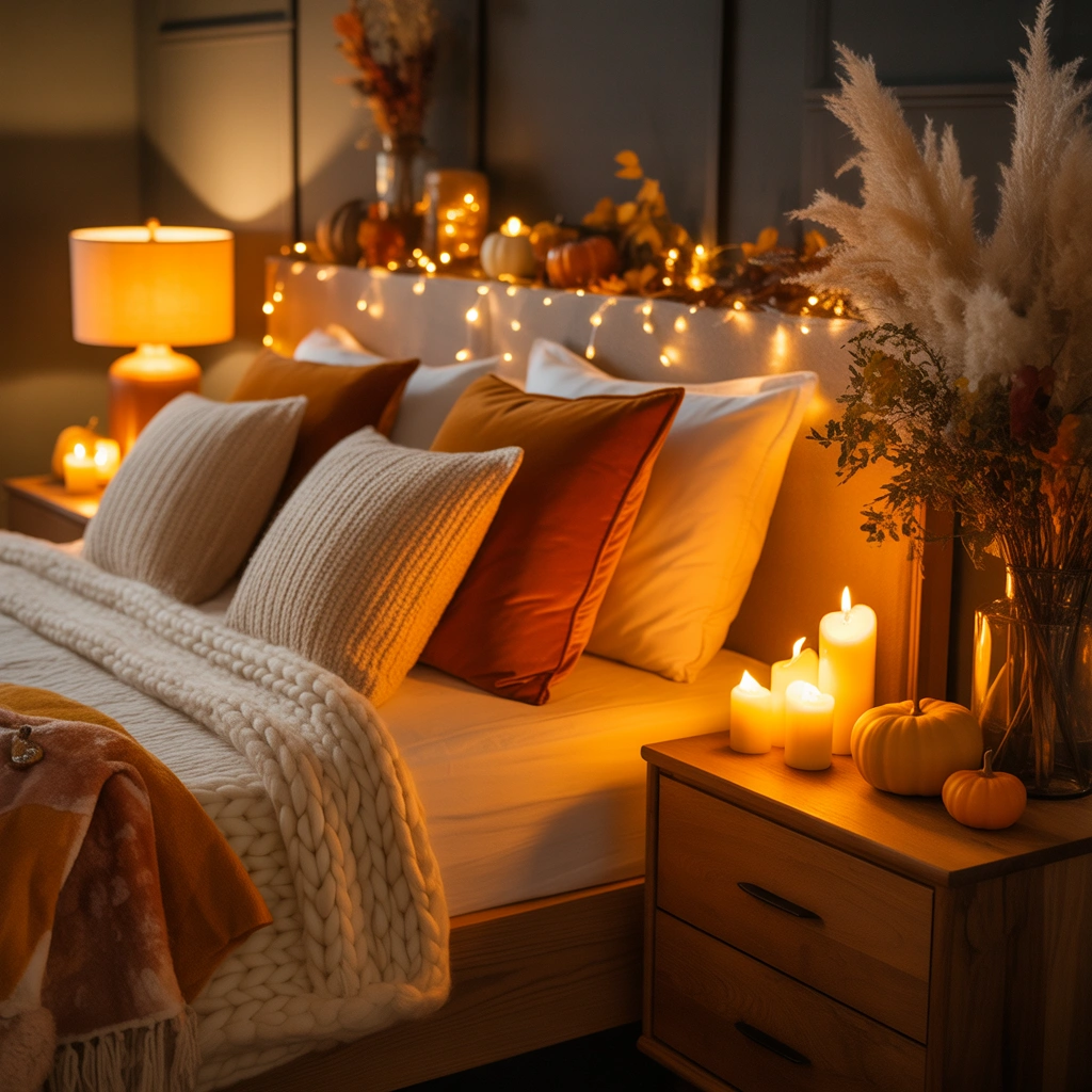 Add Warm Lighting for a Relaxing Autumn Mood