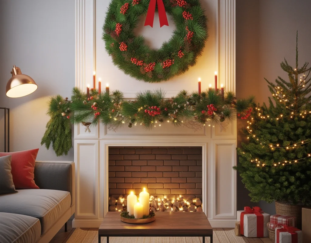 Add a Beautiful Christmas Wreath Above Furniture or Empty Walls