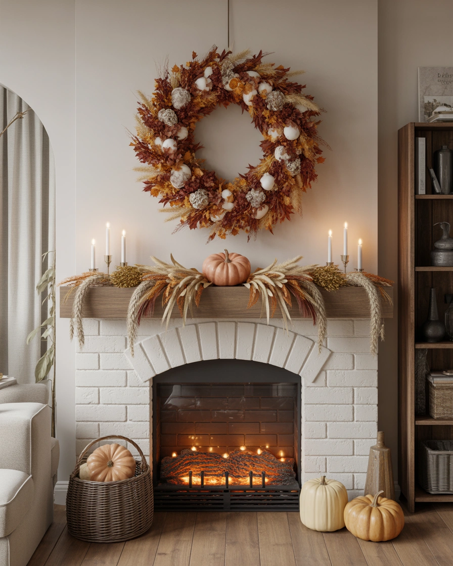Add a Beautiful Thanksgiving Wreath Inside Your Living Room