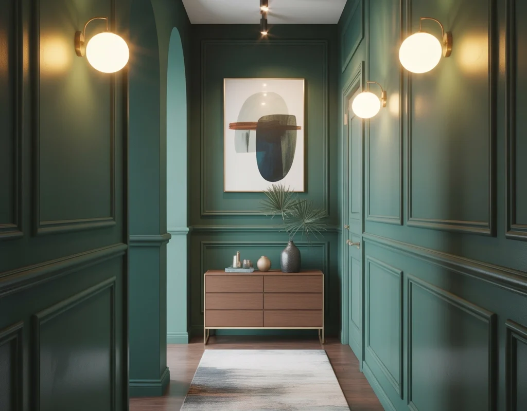 Add a Bold Accent Wall to Give Your Hallway Personality