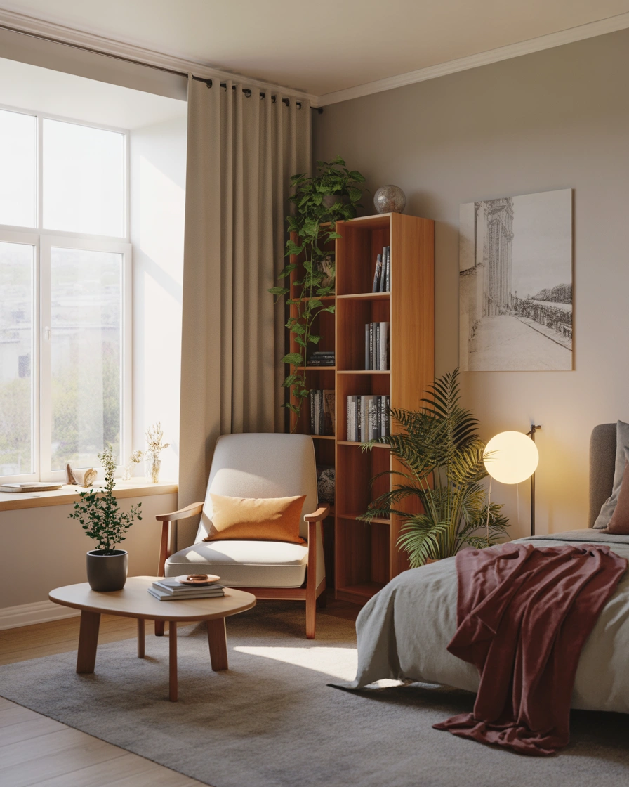 Add a Cozy Reading Corner for a Relaxing Aesthetic Touch