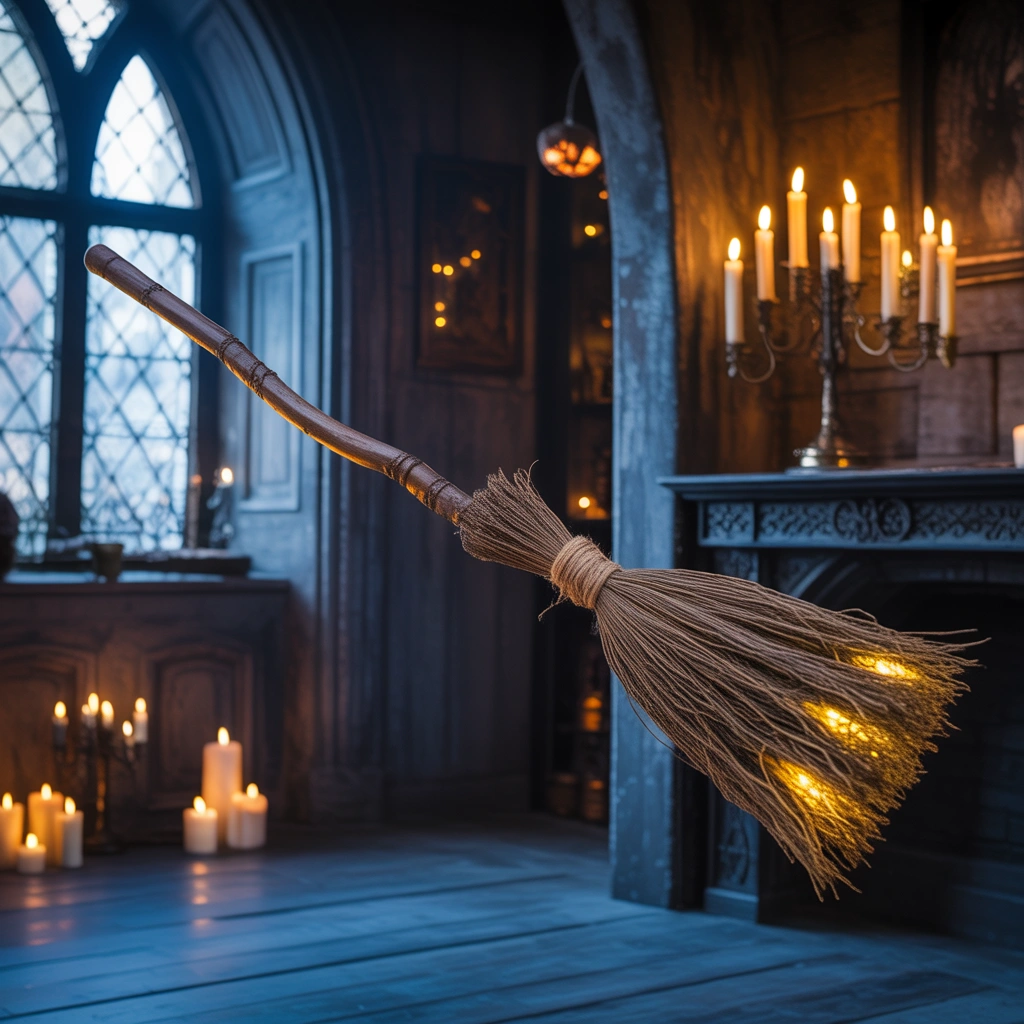 Add a Flying Broomstick Halloween Decoration