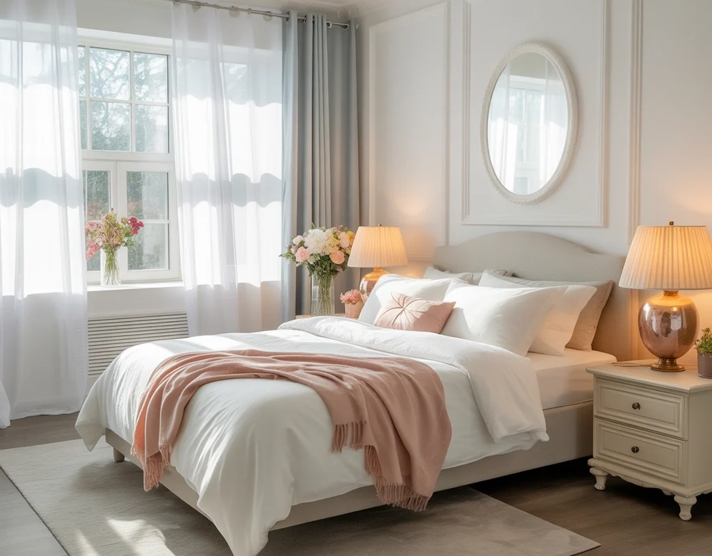 Add a Romantic Touch With Soft Gray Sheer Curtains
