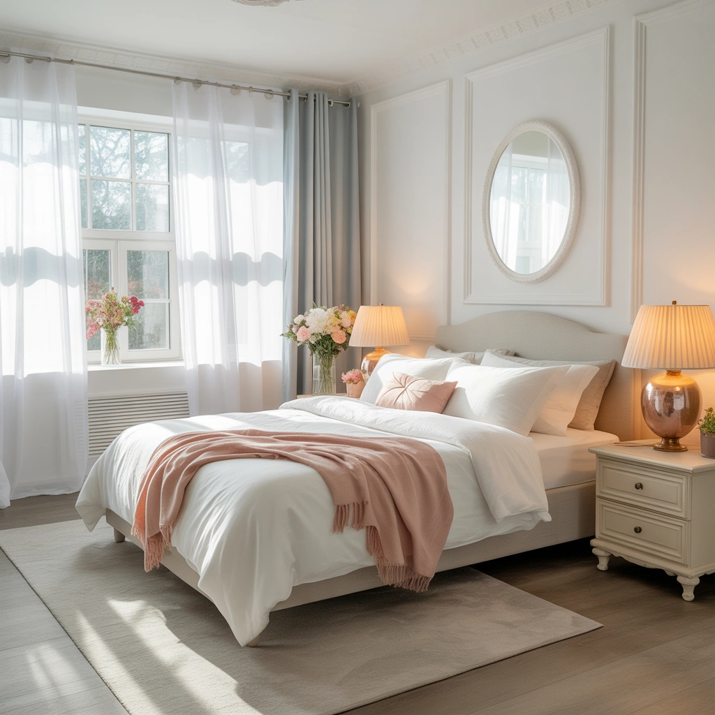 Add a Romantic Touch With Soft Gray Sheer Curtains