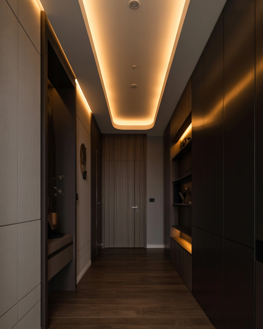 Add a Statement Ceiling Design for a Unique Hallway Look